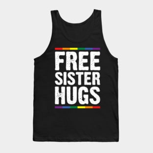 Womens Free Sister Hugs Lgbt Pride Supports Pride Month Tank Top